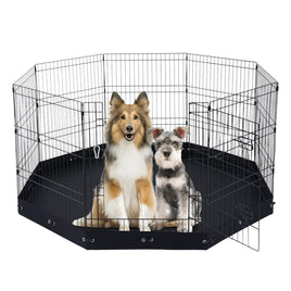VEVOR Dog Playpen, 8 Pcs 30"H x 24"W Panels Foldable Metal Pet Exercise Pen, Dog Fence Indoor and Outdoor Pen with Door, 600D Oxford Fabric Bottom Pad, Pet Playpen for Dogs, Cats, Other Small Animals