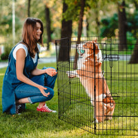 VEVOR Dog Playpen, 8 Pcs 30"H x 24"W Panels Foldable Metal Pet Exercise Pen, Dog Fence Indoor and Outdoor Pen with Door, 600D Oxford Fabric Bottom Pad, Pet Playpen for Dogs, Cats, Other Small Animals