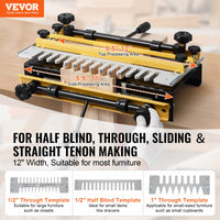 VEVOR Dovetail Jig, 310 mm Width, Dove Tailing Router Jigs with 4 Router Bits & 6 Templates, Precise Alignment Dove Tail Jig, Mortise and Tenon Woodworking Tools for Furniture & Wood Cabinet Making