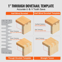 Dovetail Jig, 310 mm Width, Dove Tailing Router Jigs with 4 Router Bits & 6 Templates, Precise Alignment Dove Tail Jig, Mortise and Tenon Woodworking Tools for Furniture & Wood Cabinet Making