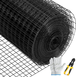 VEVOR Hardware Cloth, 48"" x 50\' & 1""x1"" Mesh Size, Galvanized Steel Vinyl Coated 16 Gauge Chicken Wire Fencing with A Cutting Plier & A Pair of Fabric Gloves, for Garden Fencing & Pet Enclosures,