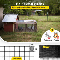 VEVOR Hardware Cloth, 48"" x 50\' & 1""x1"" Mesh Size, Galvanized Steel Vinyl Coated 16 Gauge Chicken Wire Fencing with A Cutting Plier & A Pair of Fabric Gloves, for Garden Fencing & Pet Enclosures,