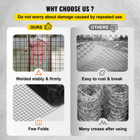 VEVOR Hardware Cloth, 48"" x 50\' & 1""x1"" Mesh Size, Galvanized Steel Vinyl Coated 16 Gauge Chicken Wire Fencing with A Cutting Plier & A Pair of Fabric Gloves, for Garden Fencing & Pet Enclosures,
