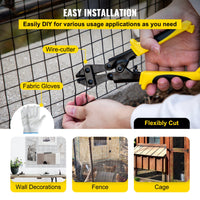 VEVOR Hardware Cloth, 48"" x 50\' & 1""x1"" Mesh Size, Galvanized Steel Vinyl Coated 16 Gauge Chicken Wire Fencing with A Cutting Plier & A Pair of Fabric Gloves, for Garden Fencing & Pet Enclosures,