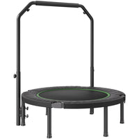 VEVOR Foldable Mini Trampoline, 40 Inch Fitness Rebounder, Max Load 330lbs Exercise Trampoline, Stable & Quiet Trampoline with 4 Level Height Adjustable Foam Handle, for Adults Indoor/Garden Workout