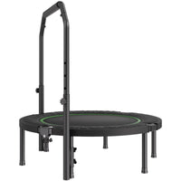VEVOR Foldable Mini Trampoline, 40 Inch Fitness Rebounder, Max Load 330lbs Exercise Trampoline, Stable & Quiet Trampoline with 4 Level Height Adjustable Foam Handle, for Adults Indoor/Garden Workout