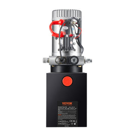 VEVOR Hydraulic Pump, 4 Quart Hydraulic Power Unit, Single Acting Dump Trailer Pump, 0.91 GPM Flow Rate, 3200 PSI Max Relief Pressure, DC 12V Hydraulic Pump for Dump Trailer Car Lifting