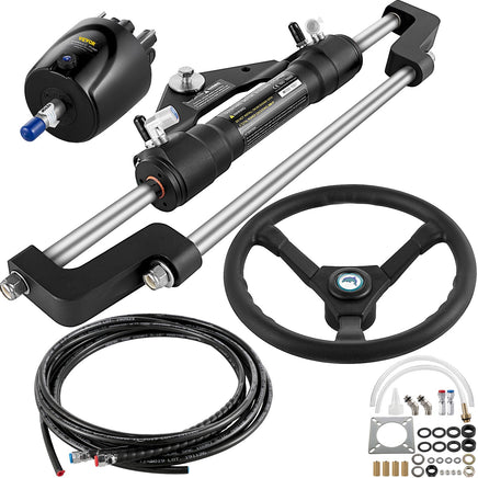 VEVOR Hydraulic Boat Steering Kit, 300HP Hydraulic Steering Kit Helm Pump, Hydraulic Outboard Steeing Kit with 4267 mm Hydraulic Steering Hose for Boat Steering System