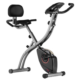 VEVOR Folding Exercise Bike, Foldable Fitness Stationary Bike, Adjustable Magnetic Resistance Stationary Bike, Upright Indoor Cycling Bike for Home Gym Workout, Comfortable Seat Cushion, LCD Monitor