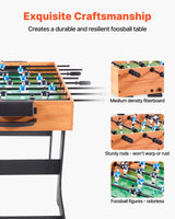 VEVOR Folding Foosball Table, 106 cm Standard Size Table, Indoor Full Size Foosball Tables for Home, Family, and Game Room, Durable Soccer Set, Includes 2 Balls