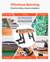 VEVOR Folding Foosball Table, 106 cm Standard Size Table, Indoor Full Size Foosball Tables for Home, Family, and Game Room, Durable Soccer Set, Includes 2 Balls