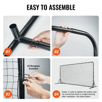 VEVOR Soccer Rebounder Net, 12x6FT Iron Soccer Training Equipment, Sports Football Training Gift with Portable Bag, Volleyball Rebounder Wall Perfect for Backyard Practicing, Solo Training, Passing