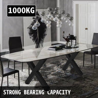 VEVOR Set of 2 Steel Table Legs, 72cm Height 79cm Wide Dining Table Legs, Heavy Duty 7.9cm Square Box Section X Frame Table Legs,72x79x7.9 cm Black Color Industrial Country Style Metal Dining Leg