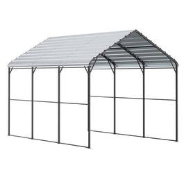 VEVOR Heavy Duty Metal Carport, 10' x 15' Outdoor Carport with Galvanized Steel Frame & Roof, Car Tent Garage Shade with Removable Sidewalls, Multi-Use Car Shelter for Pickup, Boat, Car & Tractors