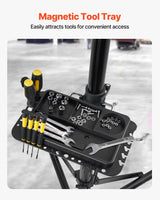 VEVOR Bike Repair Stand, 38.56 kg Heavy-duty Bicycle Work Stand with 1035-1630 mm Adjustable Height & Magnetic Tool Tray, Foldable Bicycle Maintenance Rack, Shop Home Mechanics for Mountain & Road Bike