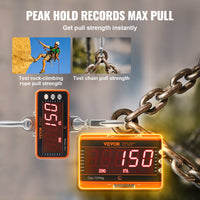 VEVOR Digital Crane Scale, 2200 lbs/1000 kg, Industrial Heavy Duty Hanging Scale with Remote Control, Cast Aluminum Case & LED Screen, High Precision for Construction, Factory, Farm, Hunting (Orange)