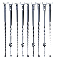 VEVOR Staircase Metal Balusters, 44'' x 1/2" Galvanized Steel Decorative Banister Spindles, 10 Pack Deck Baluster with Hollow Single Baskets, Twists, Spiral Stair Railing w/ Shoes & Screws