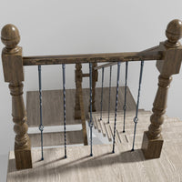 VEVOR Staircase Metal Balusters, 44'' x 1/2" Galvanized Steel Decorative Banister Spindles, 10 Pack Deck Baluster with Hollow Single Baskets, Twists, Spiral Stair Railing w/ Shoes & Screws