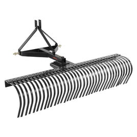 VEVOR Tow Behind Dethatcher, 1.8m Tow Dethatcher with 36 Steel Tines, 3-Point Lawn Dethatcher Rake with Attachments for Tractor, Landscape Rake for Garden, Farm, Grass