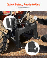 VEVOR 3-Point Quick Hitch with 2 in Receiver, 3000 Lbs Lift Capacity, 3-Pt Hitch with 5 Level Adjustable Bolt, Adaptation to Category 1 & 2 Tractor, Heavy Duty 3 Point Attachments, Black