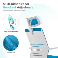 High back executive PU office chair - Blue