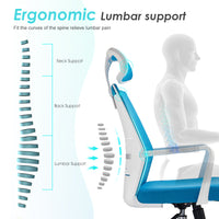 High back executive PU office chair - Blue