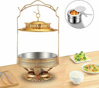 Gold Chafing Dish Buffet Set, Luxury Buffet r Hanging Lid Dining Stove Set with Lid