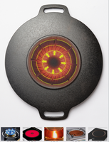 Nonstick Barbecue Grill Pan Sturdy Cast Iron Griddle - 34CM