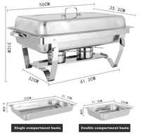 Chafing Dish Food Warmer Stove 11L 2 Compartment