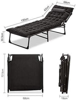 Folding Lounger Zero Gravity Recliner Garden Sun Chair - Black