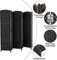 Portable Folding Room Divider Partition – 6 Panel Privacy Screen