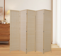 Bamboo Room Divider – 5 Panel Folding Privacy Screen