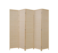 Bamboo Room Divider – 5 Panel Folding Privacy Screen
