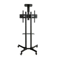 Universal Height Adjustable Rolling Double Tv Stand Cart Trolley 32 To 65 Inch
