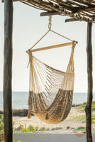 Mayan Legacy Extra Large Outdoor Cotton Mexican Hammock Chair in Dream Sands Colour