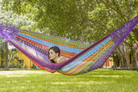 Outdoor undercover cotton Mayan Legacy hammock King size Colorina