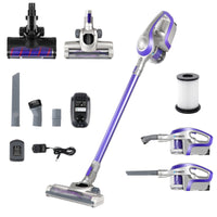 Devanti Stick Vacuum Cleaner Roller Brush Cordless 150W Purple