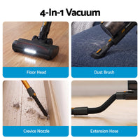 DEVANTI 30000Pa Cordless Stick Vacuum Cleaner 4-in-1 Handheld Vac, Gold