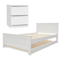 Artiss King Single Bed Frame and Bedside Table- AB