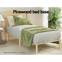 Bed Frame King Single Size Wooden Base Mattress Platform Timber Pine AMBA