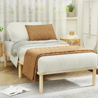 Bed Frame Single Size Wooden Base Mattress Platform Timber Pine AMBA