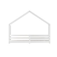 Bed Frame Wooden Kids Single House Frame White AMOS