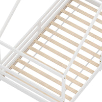 Bed Frame Wooden Kids Single House Frame White AMOS