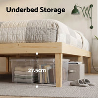 Artiss Bed Frame Queen Size Wooden Base Mattress Platform Timber Pine BRUNO