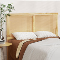 Artiss Bed Frame Queen Size with Rattan Headboard Wooden Bed Base BRUNO
