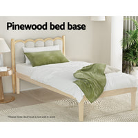 Bed Frame Single Size Wooden Base Mattress Platform Timber Pine BRUNO