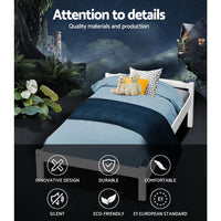 Bed Frame King Single Size Wooden White LEXI