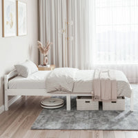 Artiss Bed Frame Single Size Wooden White LEXI