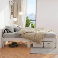 Artiss Bed Frame Double Size Wooden White JADE