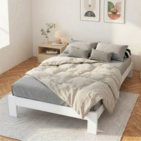 Artiss Bed Frame Double Size Wooden White JADE